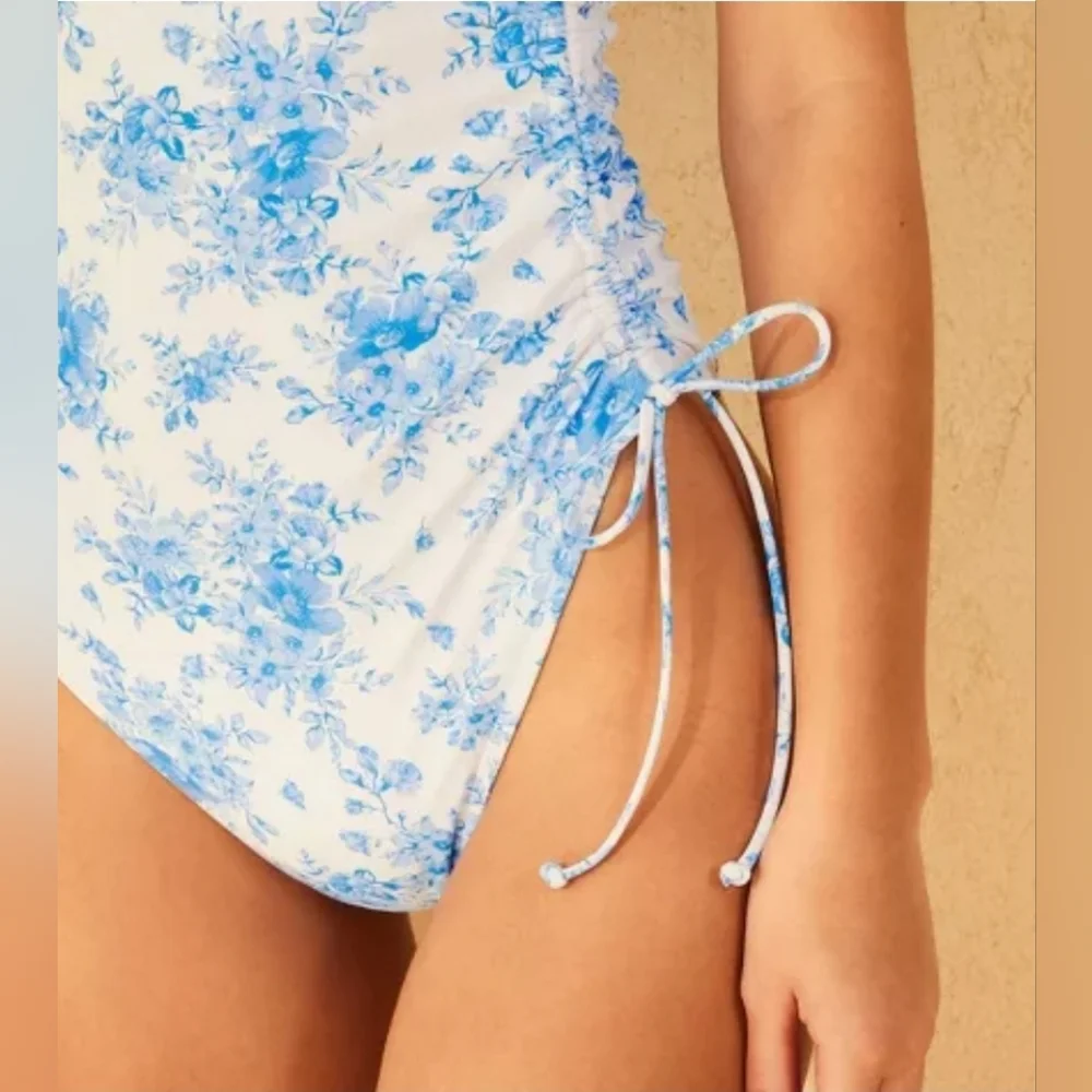 Women's Extra High Leg Cheeky Adjustable Tunneled Side One Piece Swimsuit